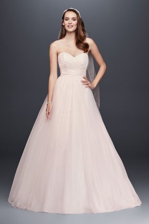 davids bridal pink wedding dress